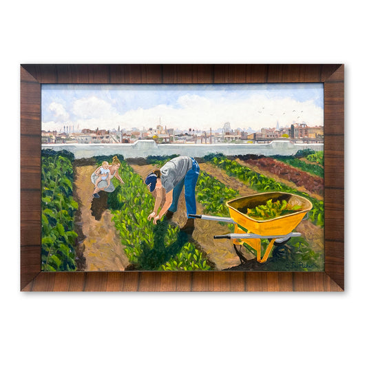 Family Weeding with Wheelbarrow, 2021